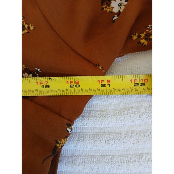 Abercrombie & Fitch Womens Brown Floral Mini Wrap Dress Long Sleeve - Picture 15 of 16